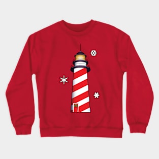 Candy Cane Christmas Lighthouse Crewneck Sweatshirt